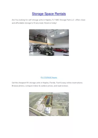 storage space rentals