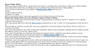 epson printer offline when your epson printer