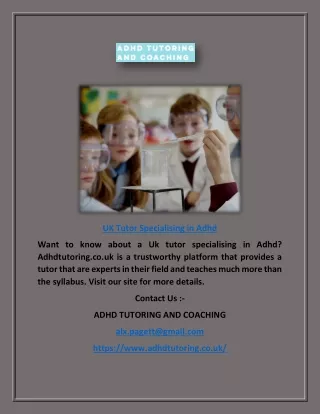 Uk Tutor Specialising In Adhd | Adhdtutoring.co.uk