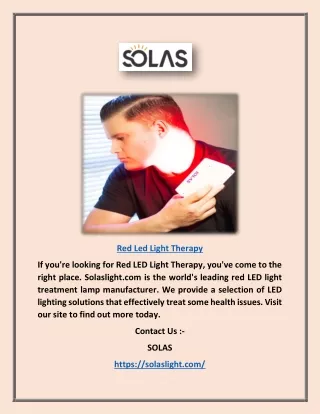 Red Led Light Therapy | Solaslight.com