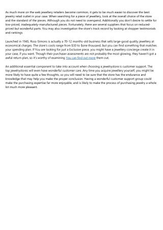 as much more on the web jewellery retailers