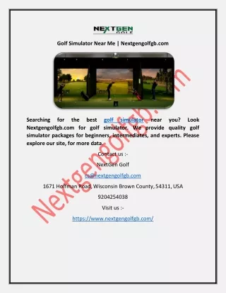 Golf Simulator Near Me | Nextgengolfgb.com
