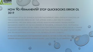 how to permanently stop quickbooks error ol 301