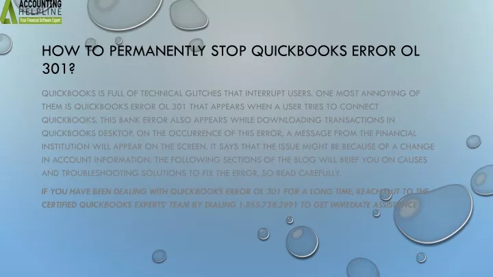 how to permanently stop quickbooks error ol 301