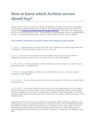 How to know which archery arrows are best for you