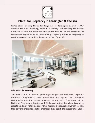 Pilates for Pregnancy in Kensington & Chelsea