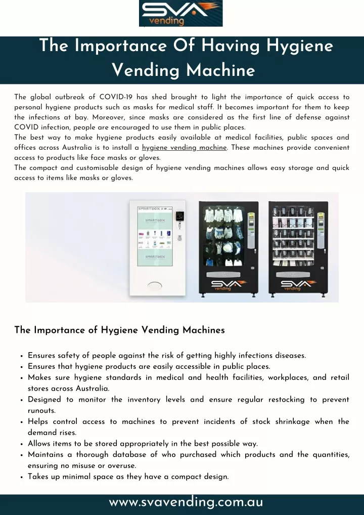 the importance of having hygiene vending machine