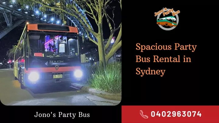 spacious party bus rental in sydney