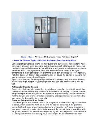 home blog why does my samsung fridge not close
