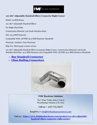 110 180 adjustable handrail elbow connector right