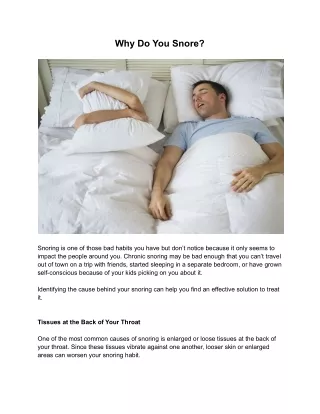 Why do I Snore