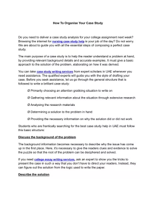 how to organise your case study