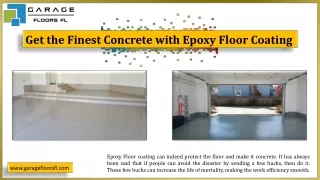 Get the Finest Concrete with Epoxy Floor Coating