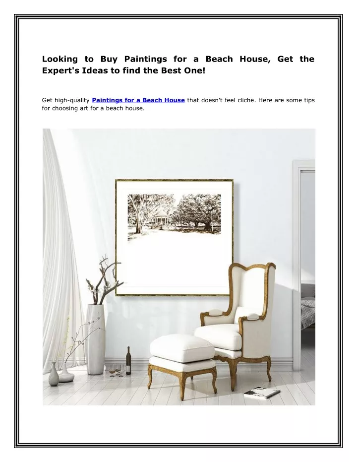 looking to buy paintings for a beach house