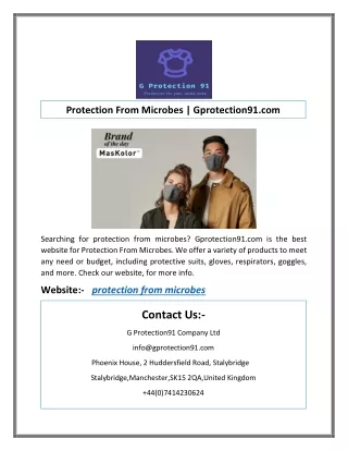 Protection From Microbes | Gprotection91.com