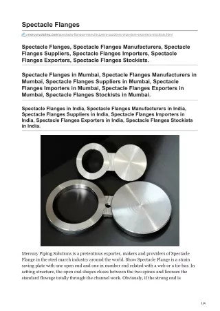 Spectacle Flanges Stockists in India