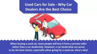 Used Cars for Sale - Why Car Dealers Are the Best Choice