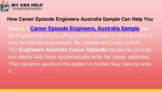 How Career Episode Engineers Australia Sample Can Help You