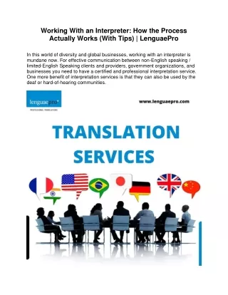 working with an interpreter how the process