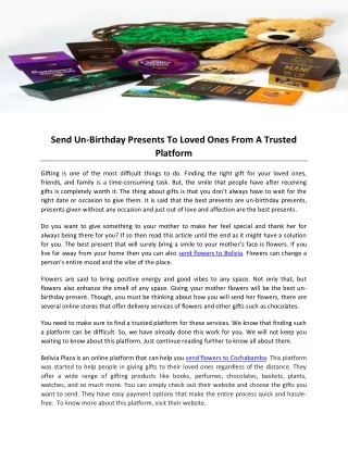 Send Un Birthday Presents To Loved Ones From A Trusted Platform