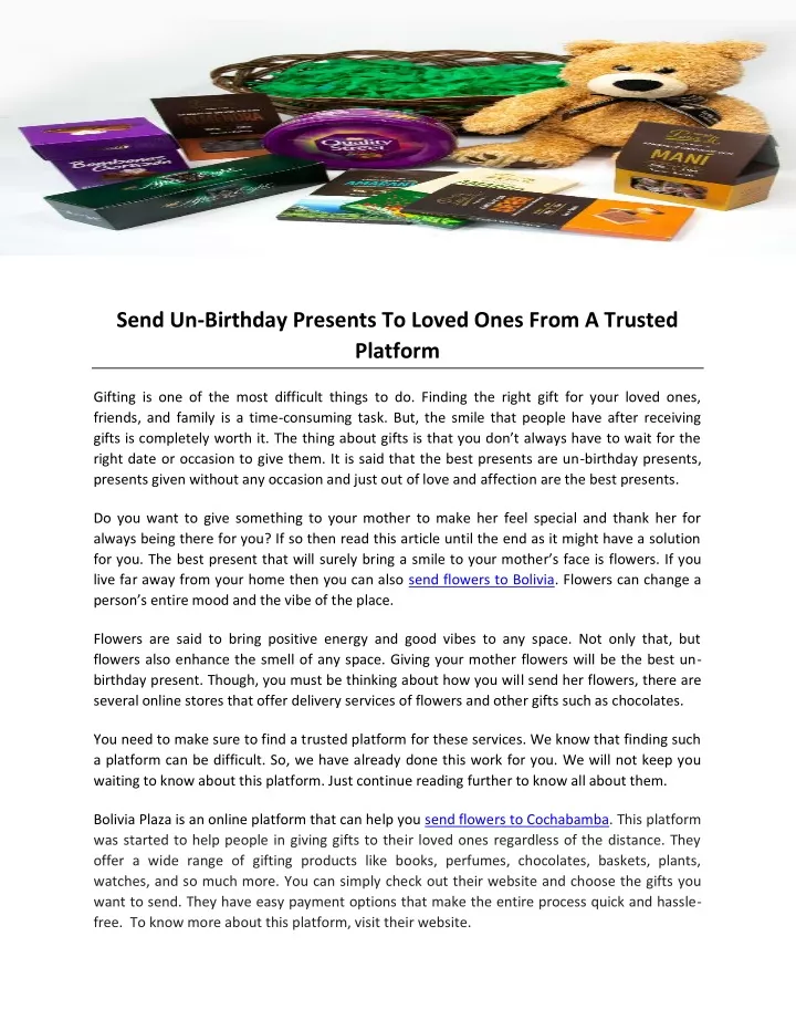 send un birthday presents to loved ones from