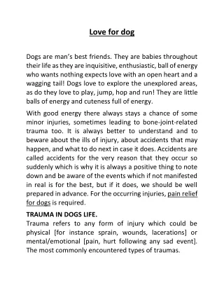 love for dog