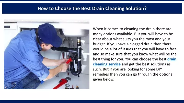 how to choose the best drain cleaning solution