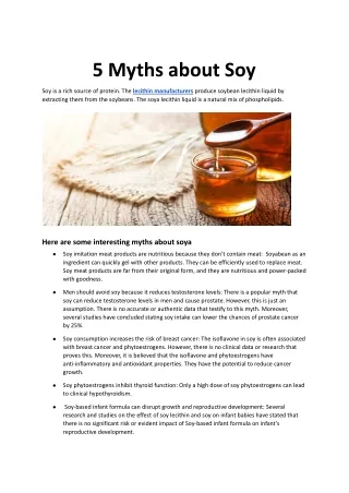 5 Myths about Soy