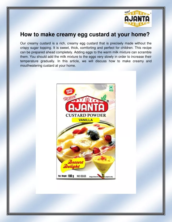 how to make creamy egg custard at your home