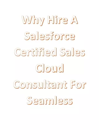Why Hire A Salesforce Certified Sales Cloud Consultant For Seamless Business Operation1