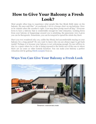how to give your balcony a fresh look