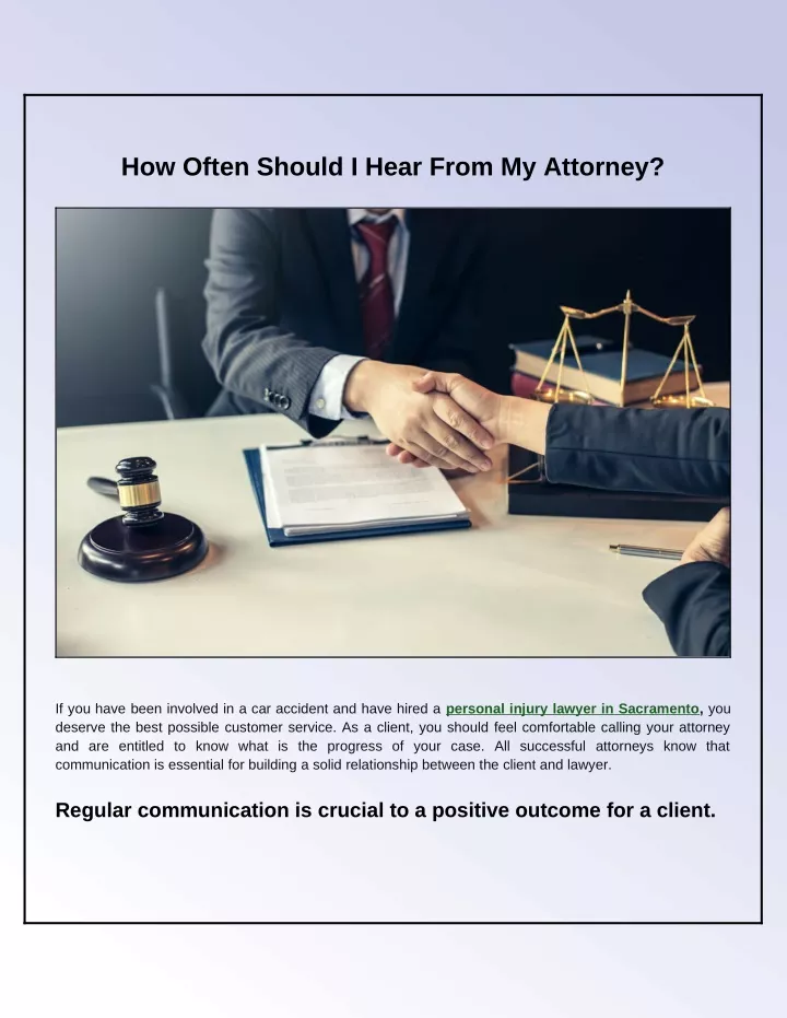 how often should i hear from my attorney