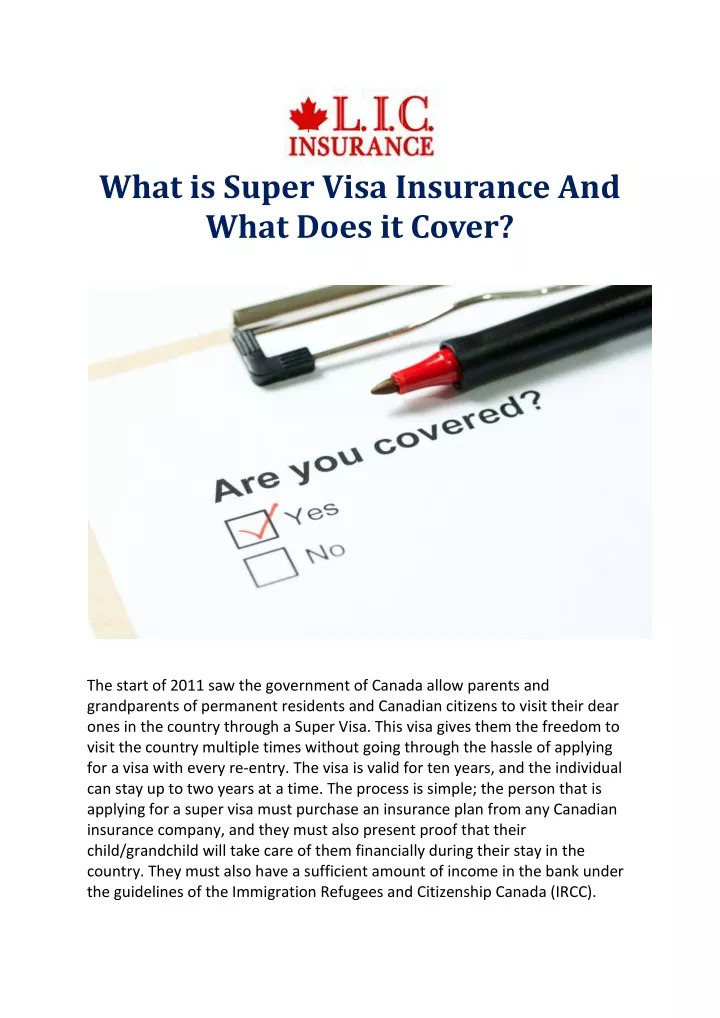 what is super visa insurance and what does