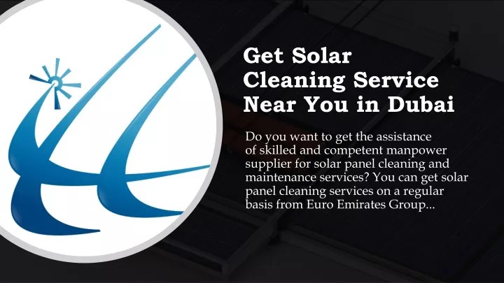 get solar cleaning service near you in dubai