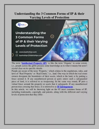 Understanding the 3 Common Forms of IP & their Varying Levels of Protection