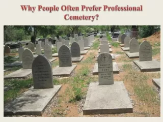 Why People Often Prefer Professional Cemetery