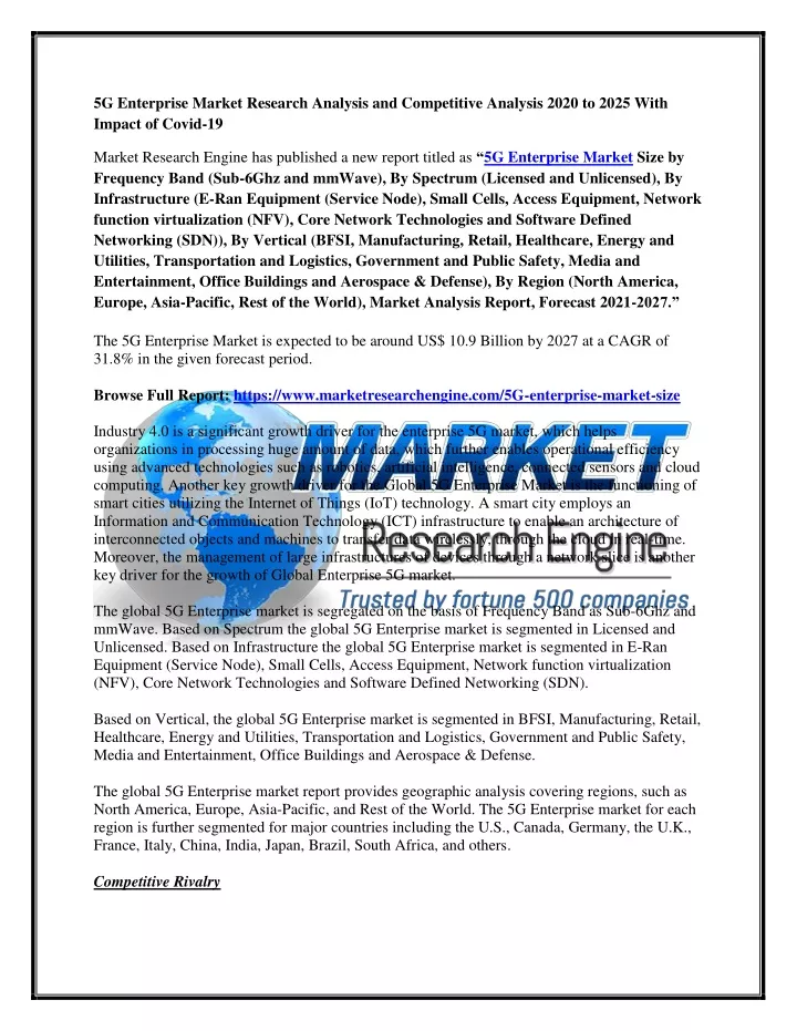 5g enterprise market research analysis