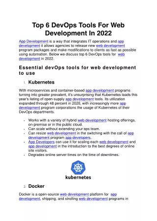 top 6 devops tools for web development in 2022