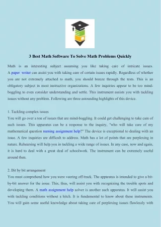 3 best math software to solve math problems