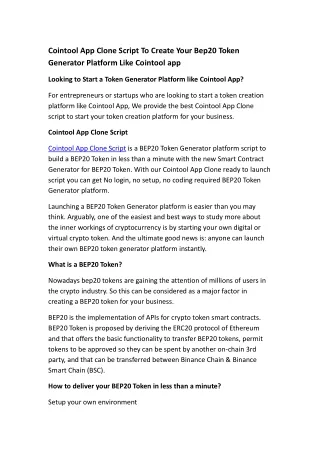 cointool app clone script to create your bep20