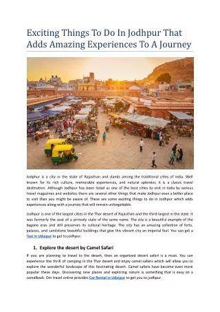exciting things to do in jodhpur that adds