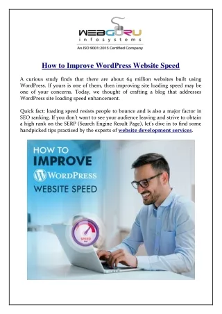how to improve wordpress website speed