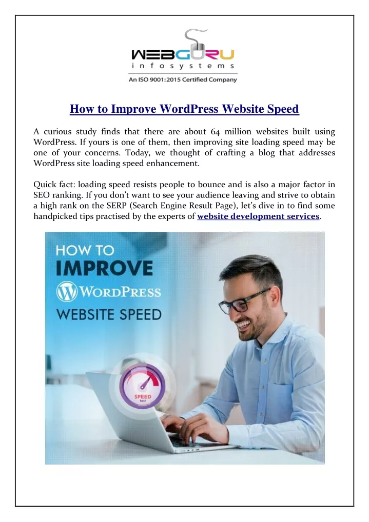 how to improve wordpress website speed