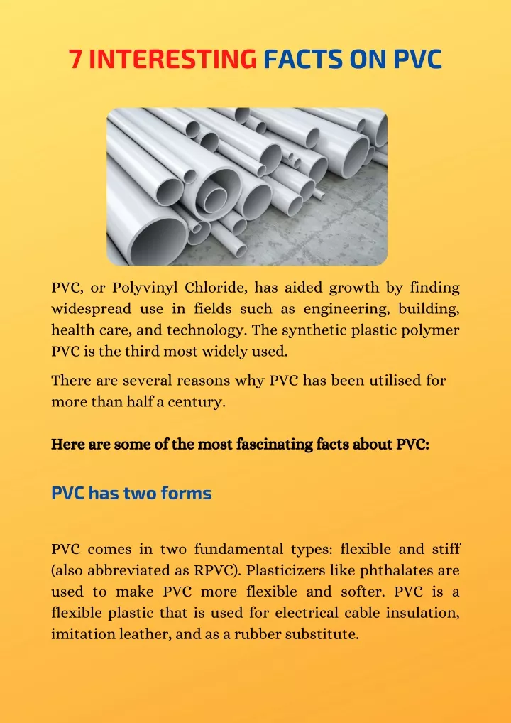 7 interesting facts on pvc