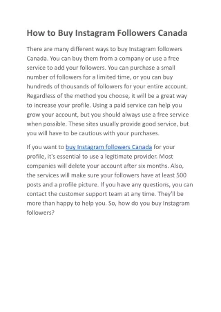 How to Buy Instagram Followers Canada