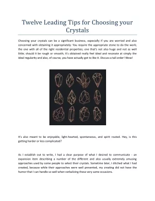 Twelve Leading Tips for Choosing your Crystals