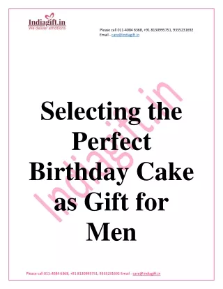 Selecting the Perfect Birthday Cake as Gift for Men