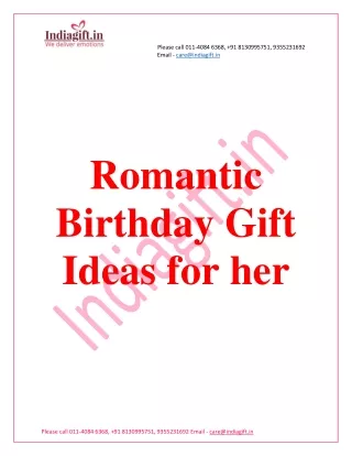 Romantic Birthday Gift Ideas for Her
