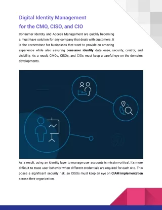 Digital Identity Management for the CMO, CISO, and CIO