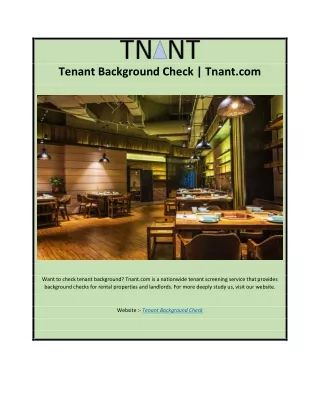 Tenant Background Check